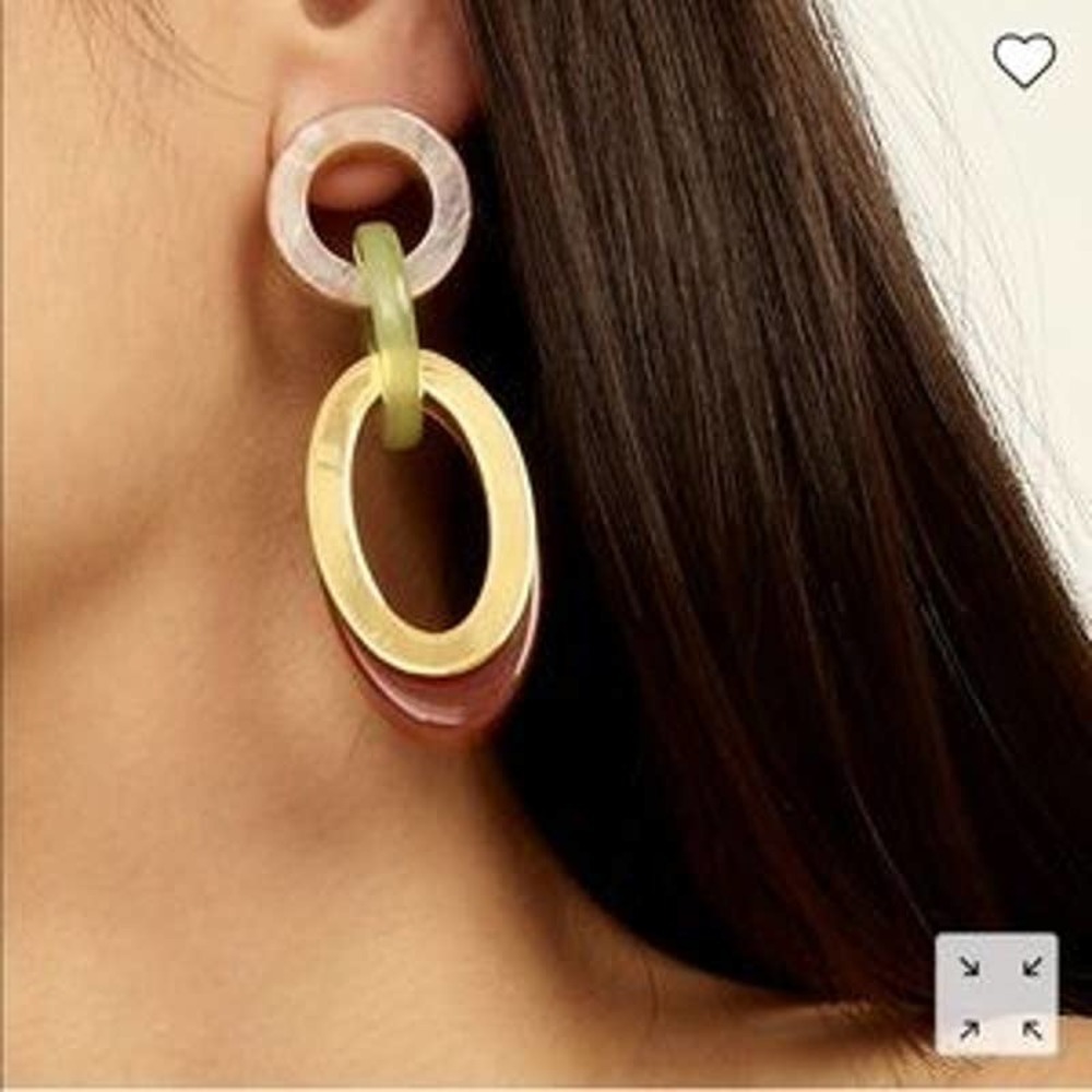 New J.Crew Made-in-Italy Acetate Interlocking Oval Dried Blossom Earrings